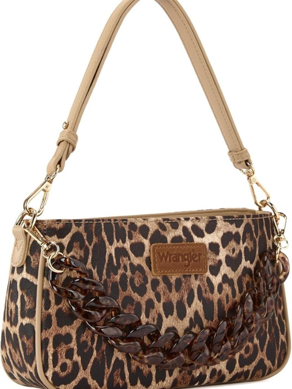 Cheetah Print Clutch Purse - Small Hobo Handbag with Acrylic Strap, Stylish
